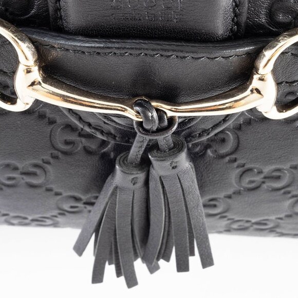 GUCCI Black Leather Horsebit Shoulder Bag - Picture 13 of 16